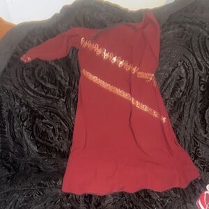 Elegant Maroon Kids Dress with Sequins